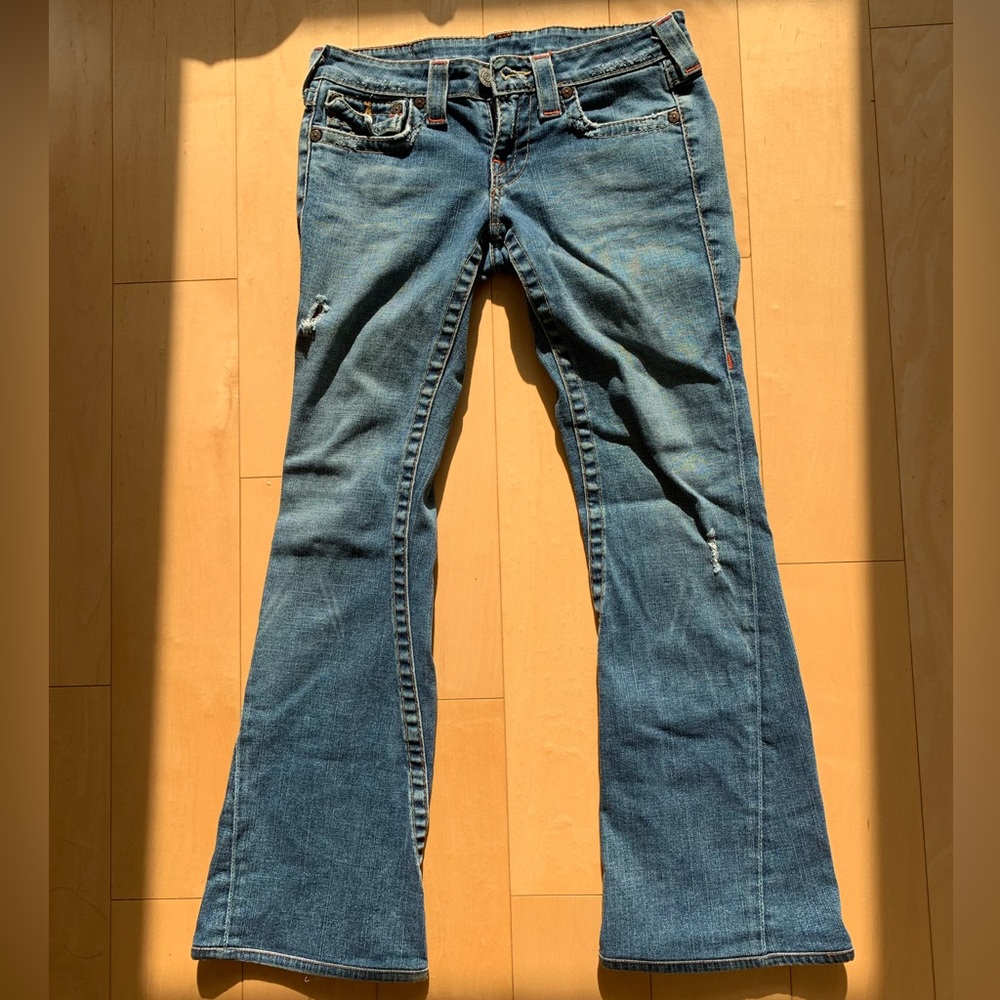 Authentic Vintage True Religion Blue Joey Low-Rise Denim Flare Bootcut Jeans